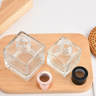 Square fire-free aromatherapy transparent glass bottle rattan volatile fragrance aromatherapy bottle household decoration perfume essential oil bottle