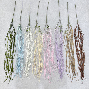 Factory direct fishing rice noodle spike simulation green plant wall hanging wedding wedding decoration flower manual fake green plant