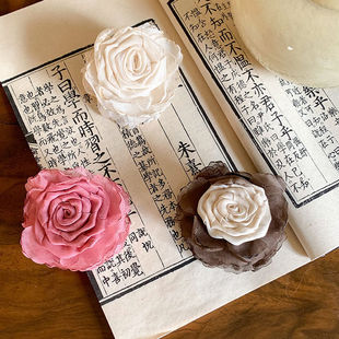 Chinese Rose Hairpin Women's High-end Flower Small Grab Clip Temperament Hair Clip Shark Clip Hindhead Headwear Hair Accessories