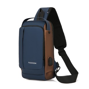 New chest Bag Men's backpack USB charging backpack shoulder chest bag commuter backpack waterproof crossbody chest bag