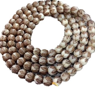 Factory supply Bodhi root carving Lotus loose beads diy jewelry Bodhi carving with leather preserved skin old Lotus accessories