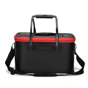 Portable Fish Bucket with Lid Oxygen Pump EVA Thickened Fishing Bucket Live Fish Box Foldable Portable Live Fish Bucket for Wild Fishing