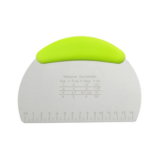 Wholesale semi-circular stainless steel scale noodle cutter cream scraping cake baking scraper kitchen flour cutting