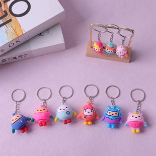 New PVC Cartoon Egg Keychain Party Doll Small Pendant Creative Decorative Soft Glue Cute Wholesale Pendant