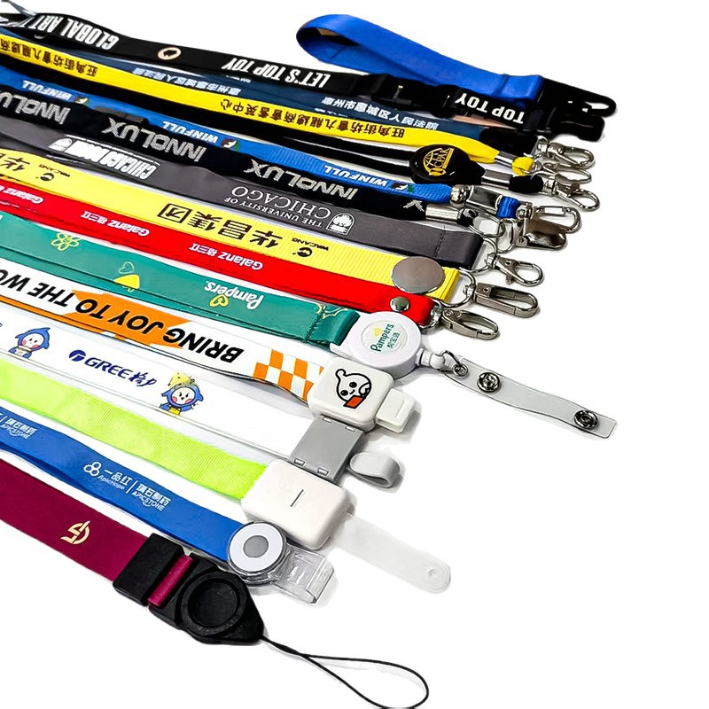 Professional Customized Work Id Lanyard Double-Sided Silk Screen Logo Card Holder Lanyard Custom-Made Heat Transfer Hanging Neck Lanyard Card Holder