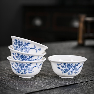 Pure White blue and white kung fu tea set wholesale home office bowl tea cup ceramic gift box creative LOGO