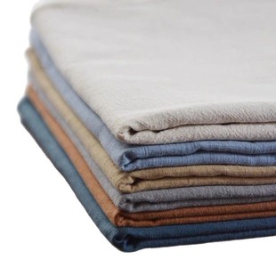 Soft pendant solid color linen washed plain slub cotton linen fabric autumn and winter thick wide-legged pants clothing
