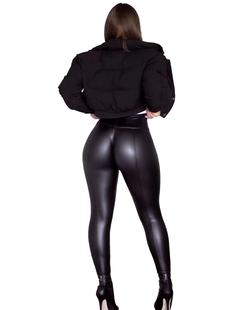 Y6011 new cross-border European and American women's clothing autumn and winter high waist high elastic slim slimming matte PU leather pants Amazon