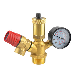 Brass floor heating air energy pressure relief valve safety assembly explosion-proof boiler exhaust valve Little Red Riding Hood safety internal teeth external teeth