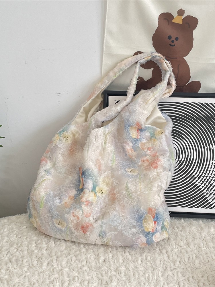 5381 New Lace Fairy Floral Vest Bag Handbag Large Capacity Shoulder Bag Relaxed Style Underarm Bag