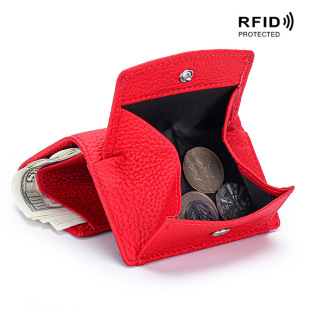 Маленький кошелек женский кожаный японский RFID сумка для монет кошелек трансграничная Внешняя торговля мини-кошелек верхний слой воловьей кожи с рисунком Дали