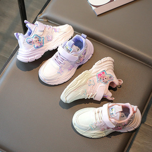 Girls' sneaker 2023 Autumn New Aisha children's shoes casual shoes breathable soft bottom middle and big children's daddy shoes