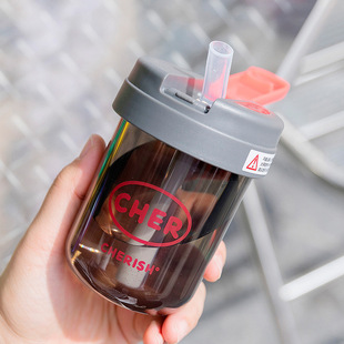 Breakfast Soybean Milk Cup New Style Suction Tube Cup Mini Ton Ton Cup Plastic Transparent Cute Beverage Fruit Juice Coffee Cup Water Cup
