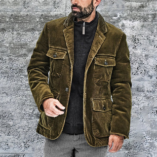 2024 Winter New European and American Independent Station Cross-border Explosions Men's Jacket Casual Fashion Solid Color Jacket Men's Top