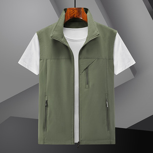 New waistcoat men's outdoor leisure spring and summer photography fishing vest stand collar vest waistcoat 7883