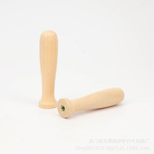 Universal wholesale wooden handle hardware accessories kitchenware solid wood handle spatula handle M6 stabbing mother funny cat stick