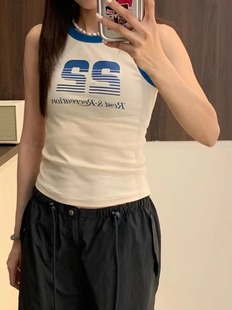 South Korea fashion brand Rest & Recreation printing 22 color matching sexy rr vest women's base shirt women's tight T-shirt