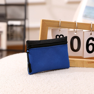 Canvas Coin Purse Card Bag Simple Mini Zipper Small Bag Men's and Women's Student Fabric Coin Storage Bag Small Cloth Bag