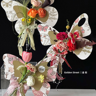 Mother's Day Single Hand-Held Flower Box Butterfly Gift Box Flower Decoration Creative Gift Gift Floral Flower Shop Wholesale