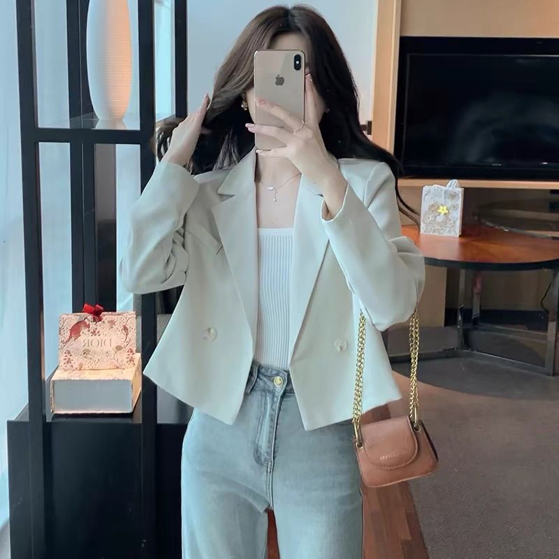 Chanel-Style Short Blazer for Women, Spring 2026 New Stylish High-Waisted Long-Sleeve Jacket