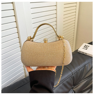 Evening bag this year popular women's 2025 new women's bag simple lock buckle small bag shoulder slung chain bag women