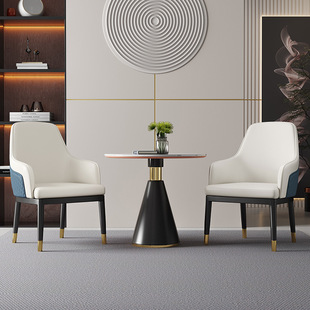 Hotel Engineering Italian-style Backrest Chair Home Advanced Sense Negotiation Chair Modern Simple Living Room Fake Bentley Dining Chair