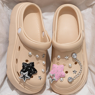 2025 Summer Diy Thick Sole Cave Shoes Women's Outwear EVA All-match Cute Platform Thick Sole Baotou Sandals for Women