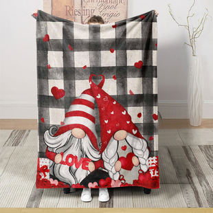 Valentine's Day Cross-border E-commerce Digital Printing Flannel Comfortable Soft Warm Small Blanket Air-conditioning Blanket Sofa Blanket