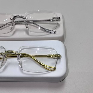 Wang Yibo Same-style Rimless Glasses Trendy Men's Presbyopic Glasses Ultra-light Women's Anti-blue Light Gold Frame Mirror