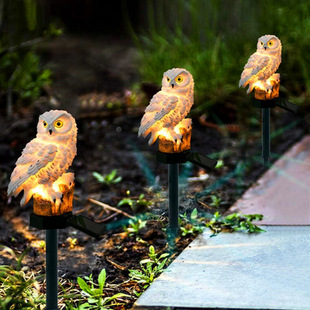 Factory Supply Solar Resin Owl Floor Light Outdoor Waterproof Led Light Courtyard Lawn Landscape Light