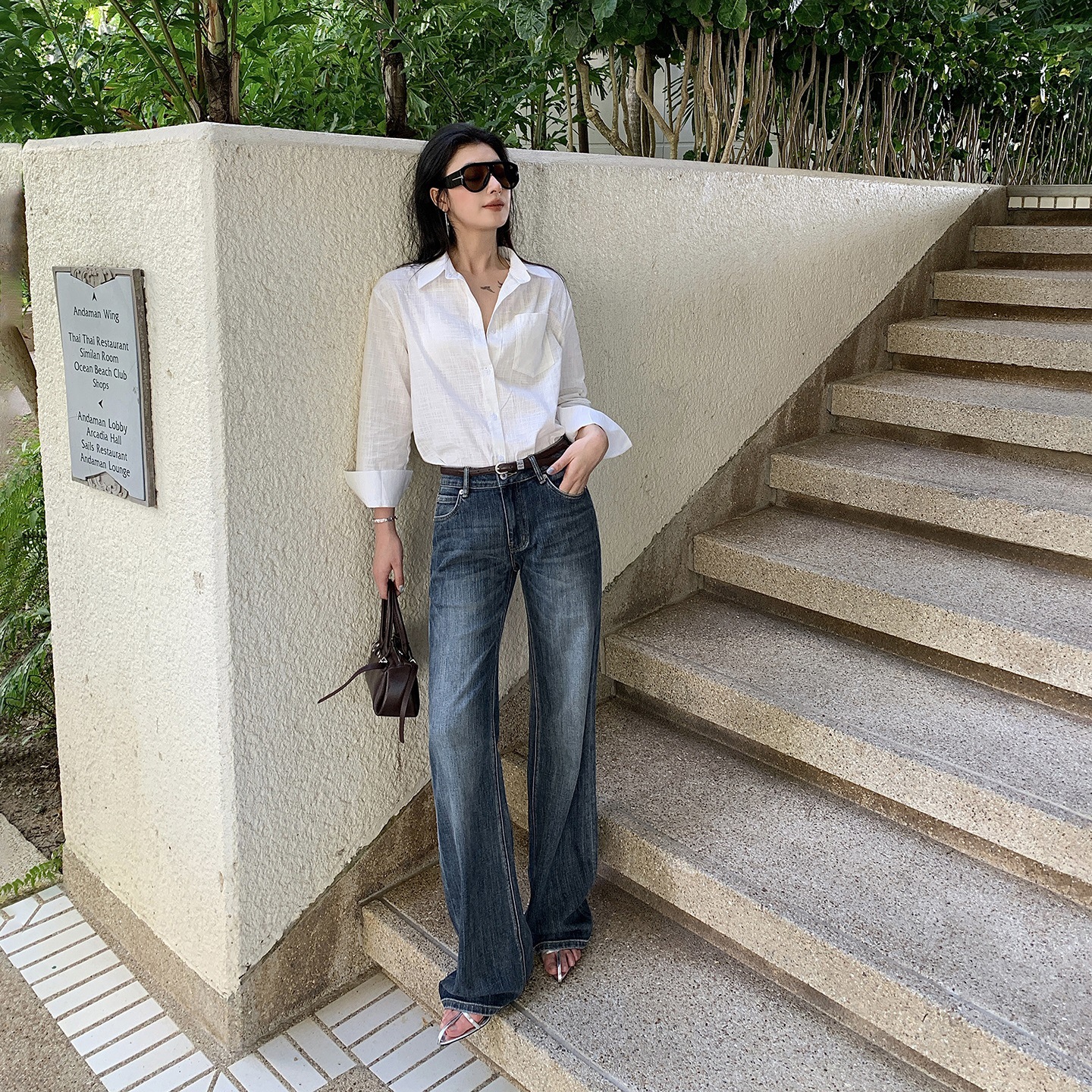 26 Years of New Spring and Summer Styles, Mid-High Waist, Slim Fit, Slightly Loose, Bamboo Texture, Soft Jeans for Women