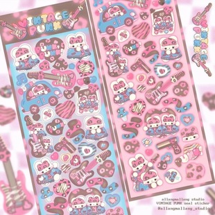 Korean ins cute cartoon laser sticker sparkling cute decorative girl heart sticker goo card diy material sticker