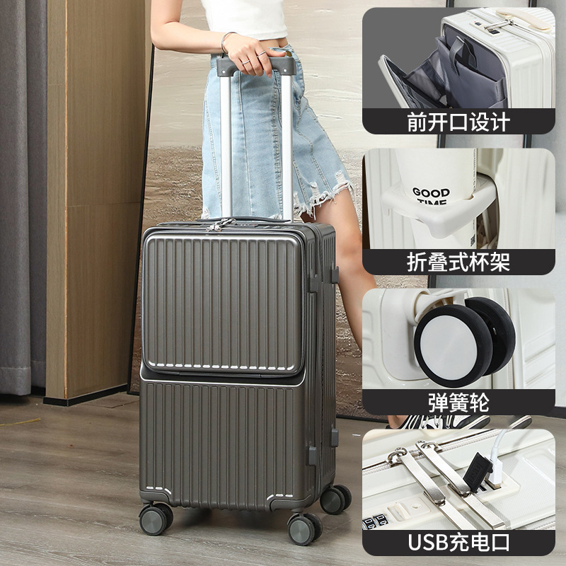 Luggage Suitcase for Male and Female Students 24inch Aluminum Frame Trolley Case Universal Wheels 20inch Travel Luggage Boarding Password Box Wholesale