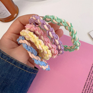 Korean Style Braided Hair Rope New Internet Celebrity Simple High Elastic Tie Rope Durable Rubber Band Girl Candy Color Hair Ring