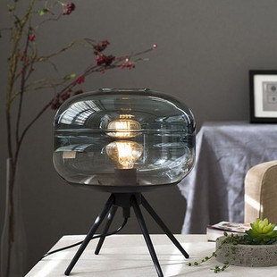Post-modern Creative Bedside Lamp Model Room Hotel Bedroom Study Room Soft-fitting Nordic Art Glass Table Lamp