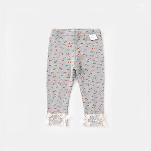 Baby's Cute Printed Sling Top 2025 Summer 5219 Girl's New Floral Leggings Two-piece Set