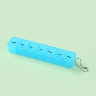 Cross-border mini portable rectangular small medicine box portable transparent seven-compartment moisture-proof seven days a week sub-packed medicine box