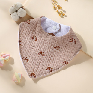 New baby triangle towel pure cotton waterproof male and female baby printed saliva towel newborn bib anti-spitting bib
