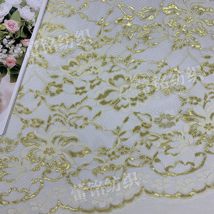 [special promotion] gold lace fabric nylon jacquard mesh dress cheongsam dress costume fabric