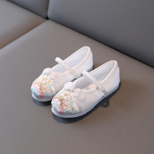 Hanfu shoes girls' horse-faced skirt Chinese style old Beijing embroidered cloth shoes ancient costume princess children's performance antique shoes