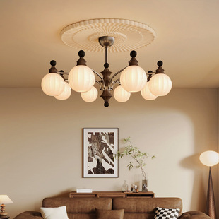 French Middle Style Living Room Chandelier Main Lamp Retro 2025 New Chinese Style Cloud Lighting High-end Sense Lamps
