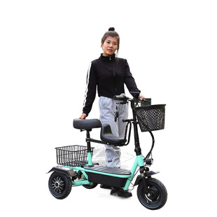 pDT Mini Folding Electric Tricycle Home Small Pick-up for Children Elderly Women Parent-Child Lightweight Battery