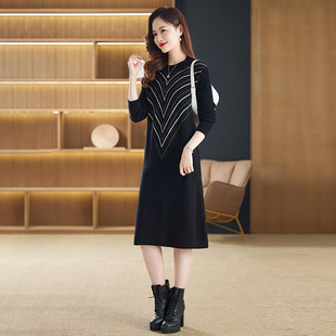 Real Shot Sweater Women's Autumn and Winter 2024 New Explosions Western Style Top Thickened Base Shirt Inner Knitted dress