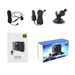 Cross-Border 4-inch car driving recorder HD night vision front and rear double recording dual lens car reversing Image 1080p