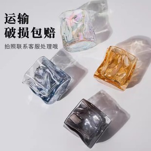 Ins Twisted Cup Nordic High Color Value Glass Summer Internet Celebrity Whisky Wine Glass Home Office Drinking Cup