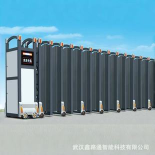 Factory direct electric telescopic door factory school district automatic trackless aluminum alloy sliding door