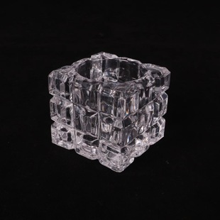 Crystal Glass Aromatherapy Candle Holder Creative Square Crystal Lampshade Lighting Glass Square Cup Wax Glass Wax Cup
