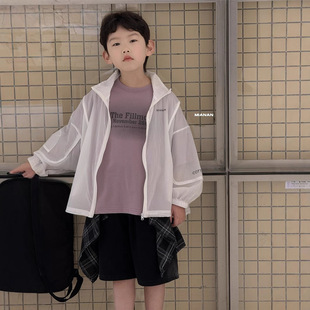 25 Summer New Boys and Girls Baby Breathable Skin Clothes Zipper Shirt Children's Thin Sun Protection Clothing Thin Top Coat