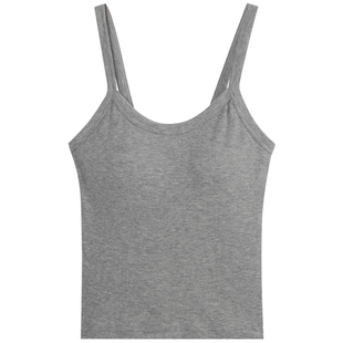 Women's Camisole with Chest Pad 2024 Summer New Slim-Fit Elastic Base Underwear Outer Wear Sleeveless Top
