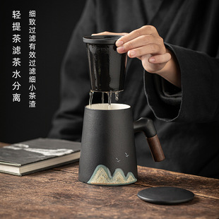 Shanjian Tea Cup Tea Separation with Lid Filter Office Home Meeting Personal Cup Ceramic Large Capacity Water Cup